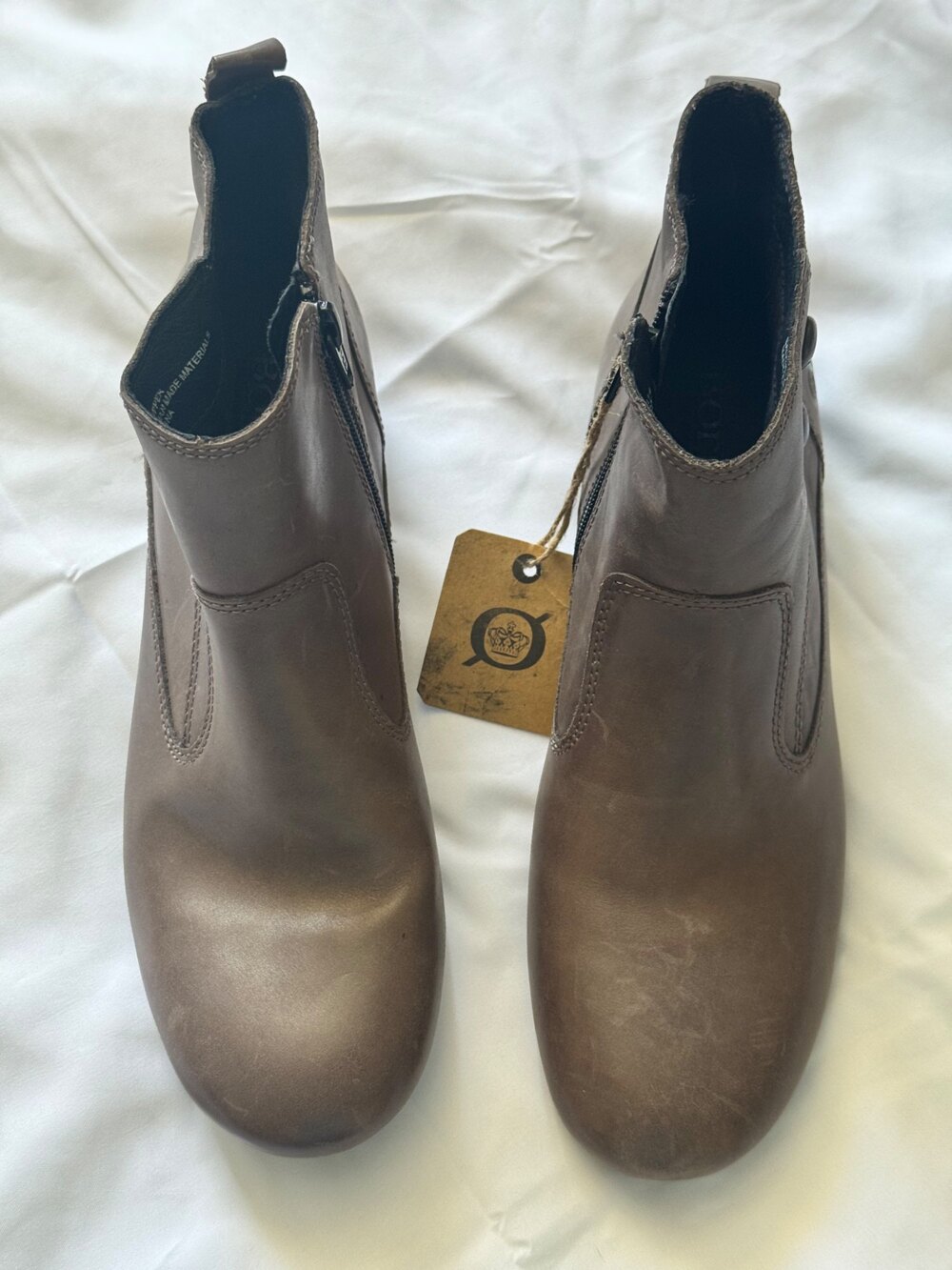 Born Leather Chelsea Ankle Boots Brown Zip Back Womens 7.5